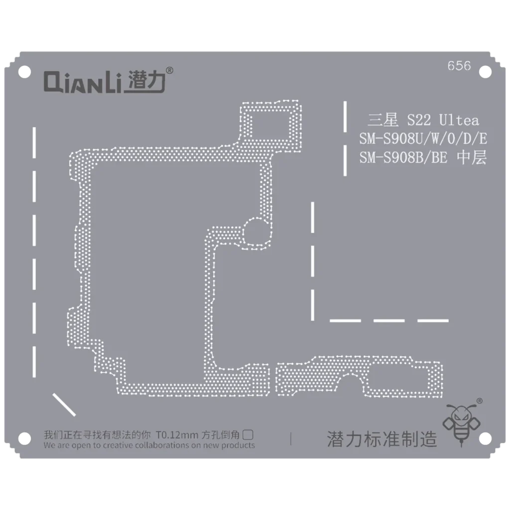 Bumblebee Stencil (QS656) For Samsung S22 Ultra SM-S908U/W/O/D/E SM-S908B/BE Middle Frame (Qianli)