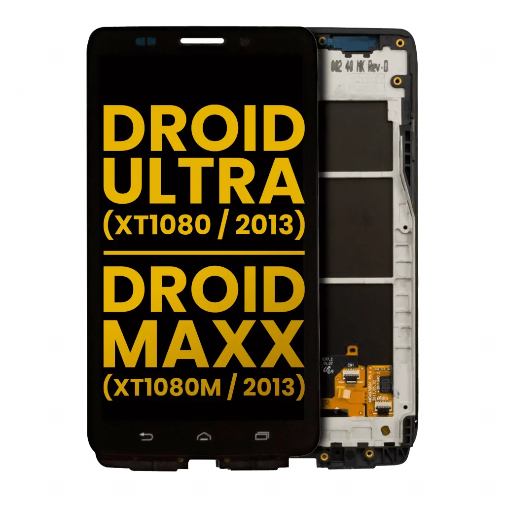 LCD Assembly With Frame For Motorola Droid Maxx (XT1080 / 2013) (Refurbished) (Black)