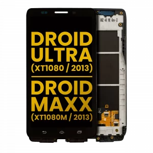 LCD Assembly With Frame For Motorola Droid Maxx (XT1080 / 2013) (Refurbished) (Black)