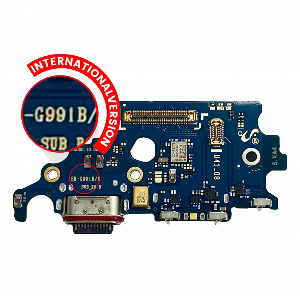 Charging Port Board With Sim Card Reader For Samsung Galaxy S21 5G (G991B) (International Version) (Premium)