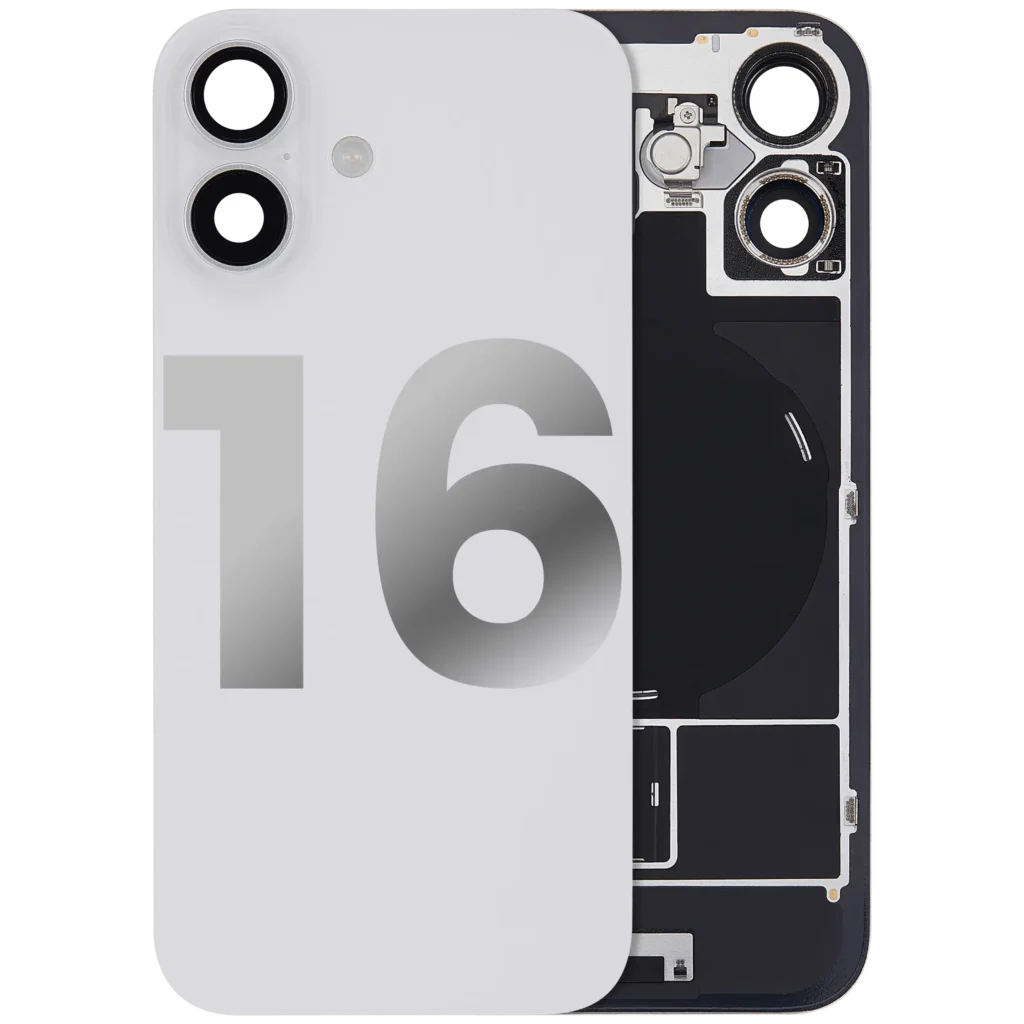 Back Glass w/ MagSafe Magnet & NFC & Flashlight Flex For iPhone 16 (Used OEM Pull: Grade B) (White)