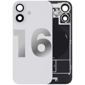 Back Glass w/ MagSafe Magnet & NFC & Flashlight Flex For iPhone 16 (Used OEM Pull: Grade B) (White)