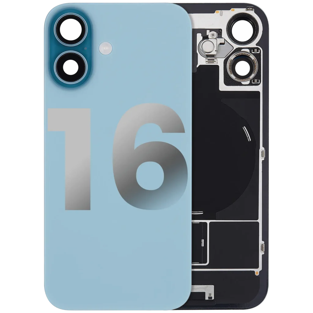 Back Glass w/ MagSafe Magnet & NFC & Flashlight Flex For iPhone 16 (Used OEM Pull: Grade B) (Teal)