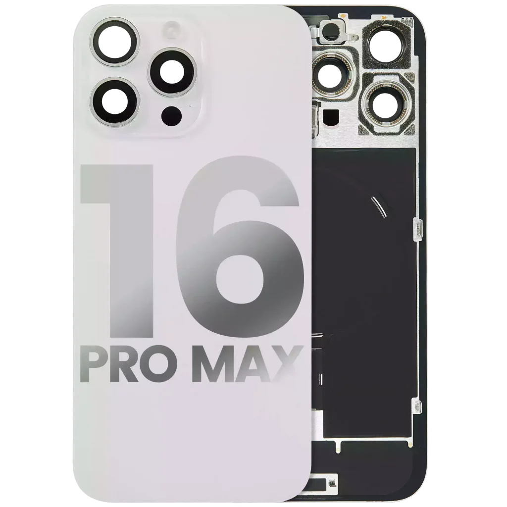 Back Glass w/ MagSafe Magnet & NFC & Flashlight Flex For iPhone 16 Pro Max (Used OEM Pull: Grade A) (White Titanium)