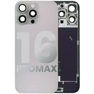 Back Glass w/ MagSafe Magnet & NFC & Flashlight Flex For iPhone 16 Pro Max (Used OEM Pull: Grade A) (Natural Titanium)