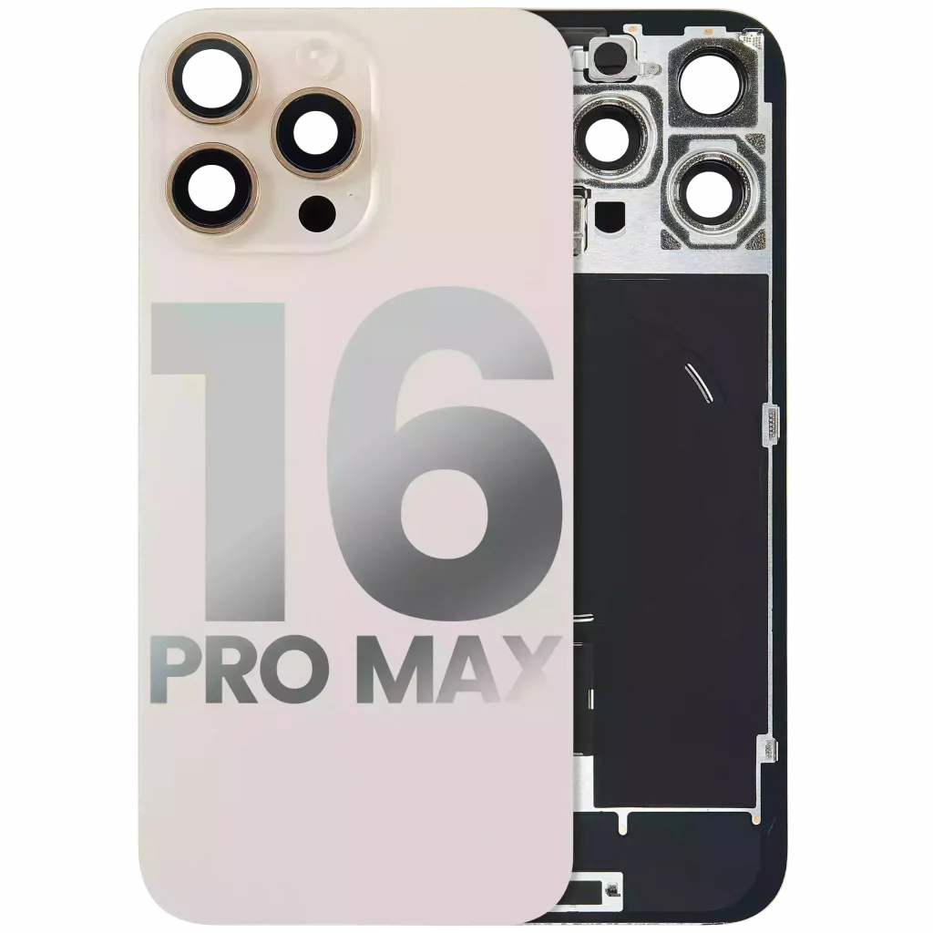 Back Glass w/ MagSafe Magnet & NFC & Flashlight Flex For iPhone 16 Pro Max (Used OEM Pull: Grade A) (Desert Titanium)