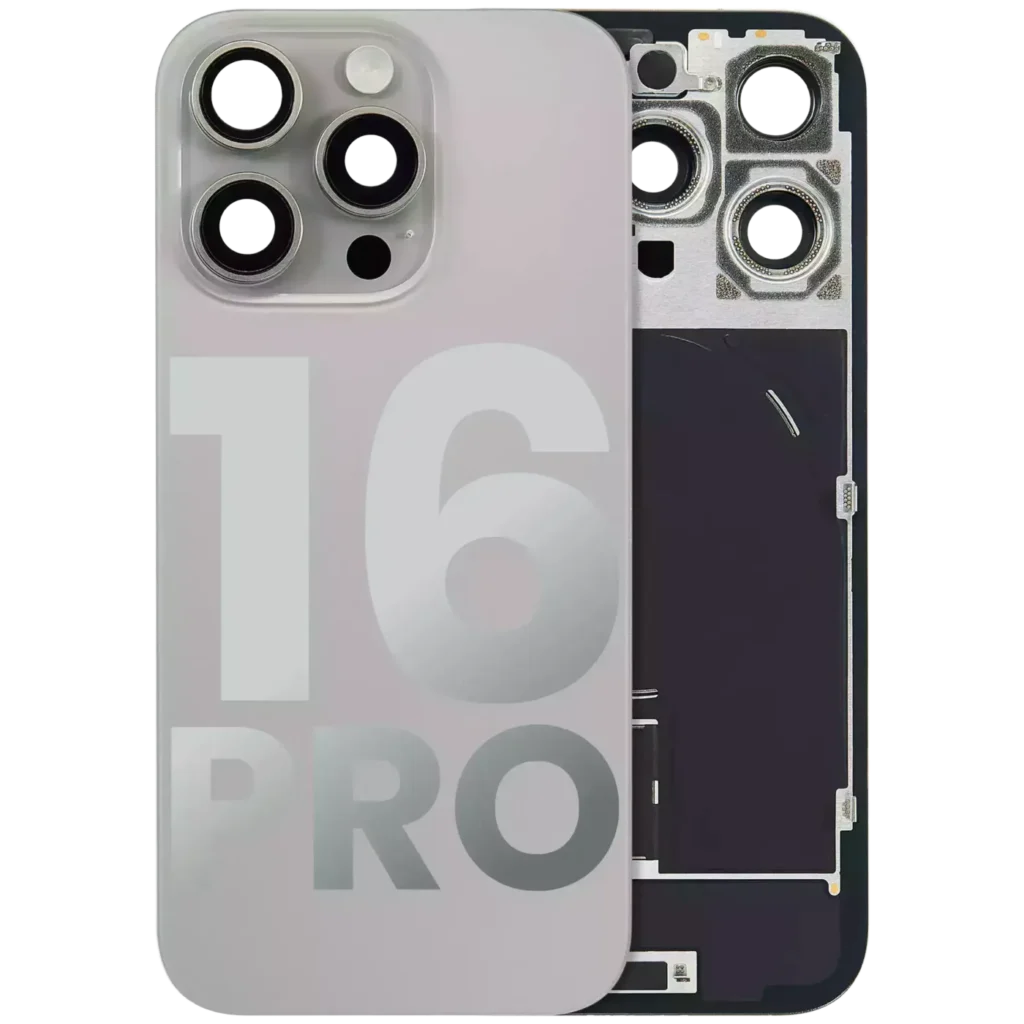 Back Glass w/ MagSafe Magnet & NFC & Flashlight Flex For iPhone 16 Pro (Used OEM Pull: Grade A) (Natural Titanium)