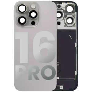 Back Glass w/ MagSafe Magnet & NFC & Flashlight Flex For iPhone 16 Pro (Used OEM Pull: Grade A) (Natural Titanium)