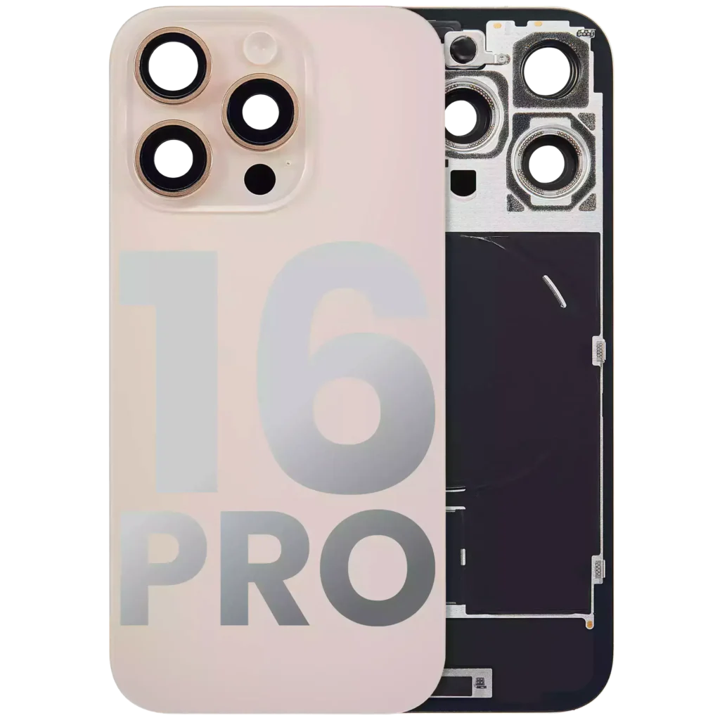 Back Glass w/ MagSafe Magnet & NFC & Flashlight Flex For iPhone 16 Pro (Used OEM Pull: Grade A) (Desert Titanium)