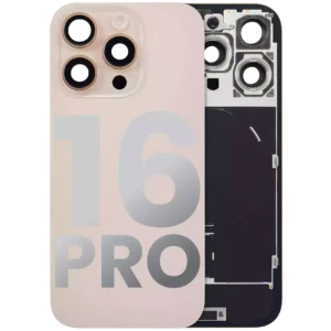 Back Glass w/ MagSafe Magnet & NFC & Flashlight Flex For iPhone 16 Pro (Used OEM Pull: Grade A) (Desert Titanium)