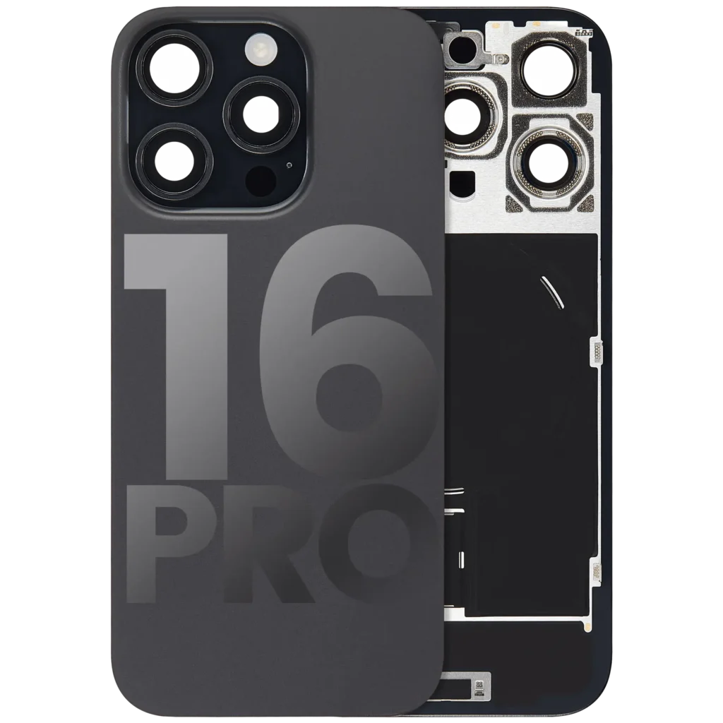 Back Glass w/ MagSafe Magnet & NFC & Flashlight Flex For iPhone 16 Pro (Used OEM Pull: Grade B) (Black Titanium)