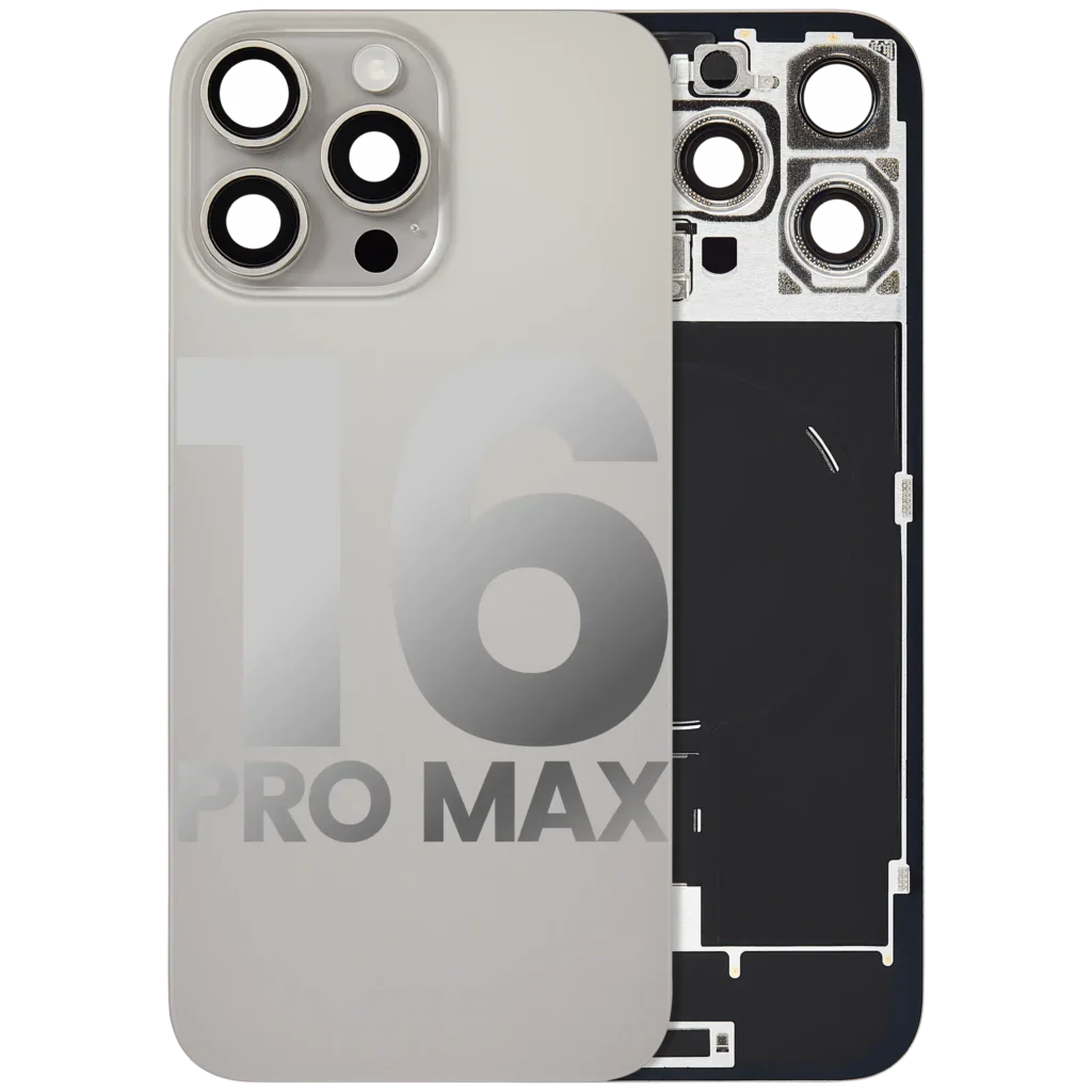 Back Glass w/ MagSafe Magnet & NFC & Flashlight Flex For iPhone 16 Pro Max (Used OEM Pull: Grade B) (Natural Titanium)