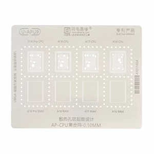 A16-A18 Pro U-APU9 0.10MM CPU RAM BGA Reballing Stencil For iPhone 15 Pro Max (Amaoe)