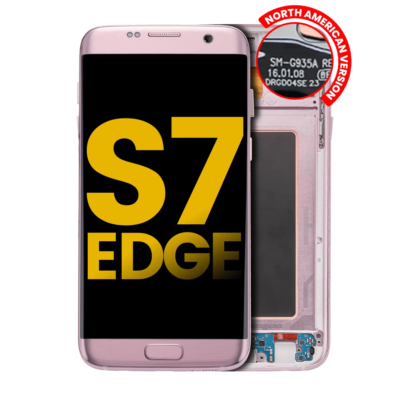 OLED Assembly With Frame For Samsung Galaxy S7 Edge G935A (North American Version) (Refurbished) (Rose Gold)