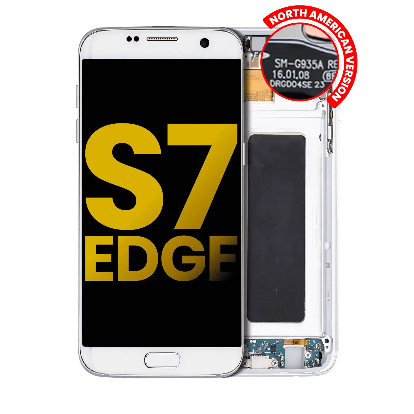 OLED Assembly With Frame For Samsung Galaxy S7 Edge G935A (North American Version) (Refurbished) (White Pearl)