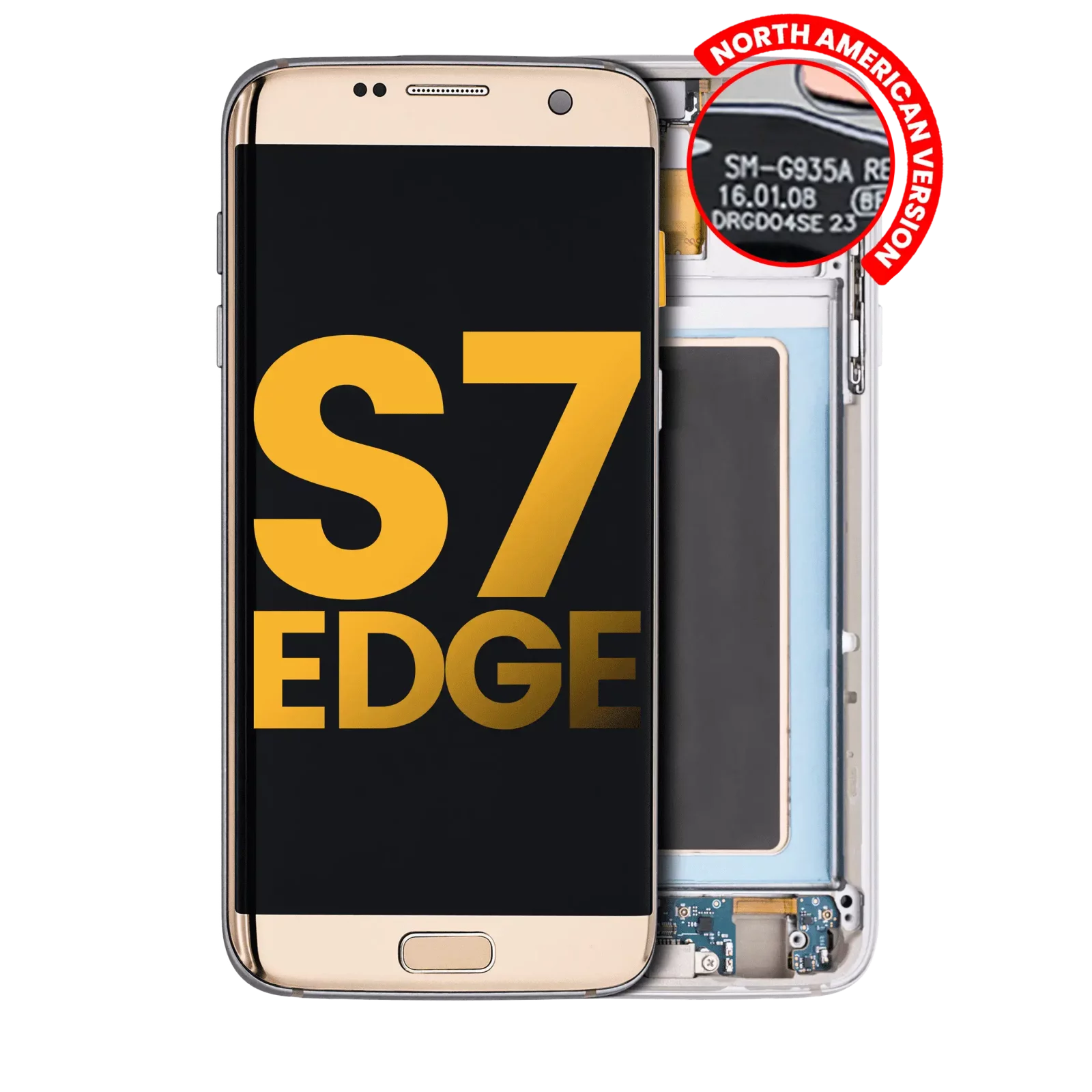 OLED Assembly With Frame For Samsung Galaxy S7 Edge G935A (North American Version) (Refurbished) (Gold Platinum)