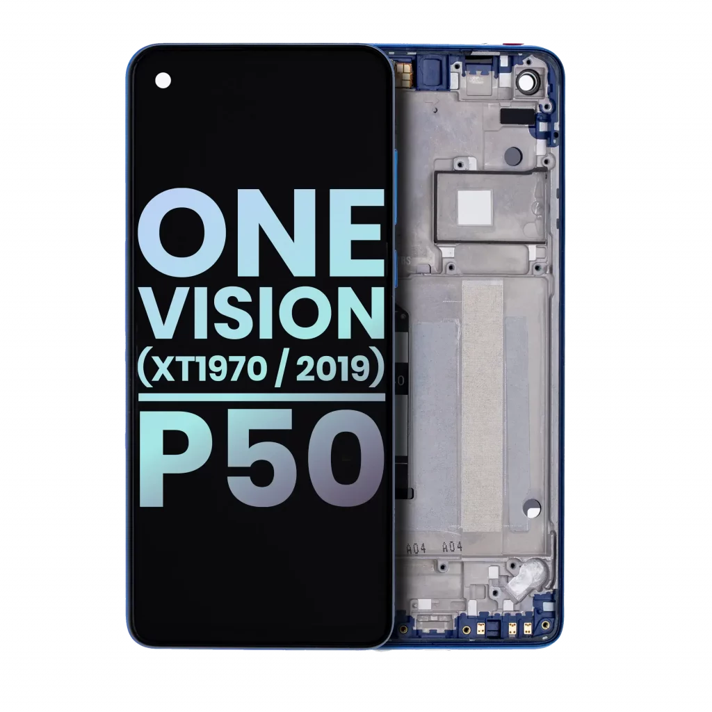 LCD Assembly With Frame For Motorola One Vision (XT1970 / 2019) / P50 (Genuine OEM) (Sapphire Gradient)
