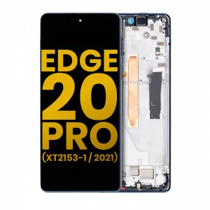 LCD Assembly With Frame For Motorola Edge 20 Pro (XT2153-1 / 2021) (Refurbished) (Midnight Blue)