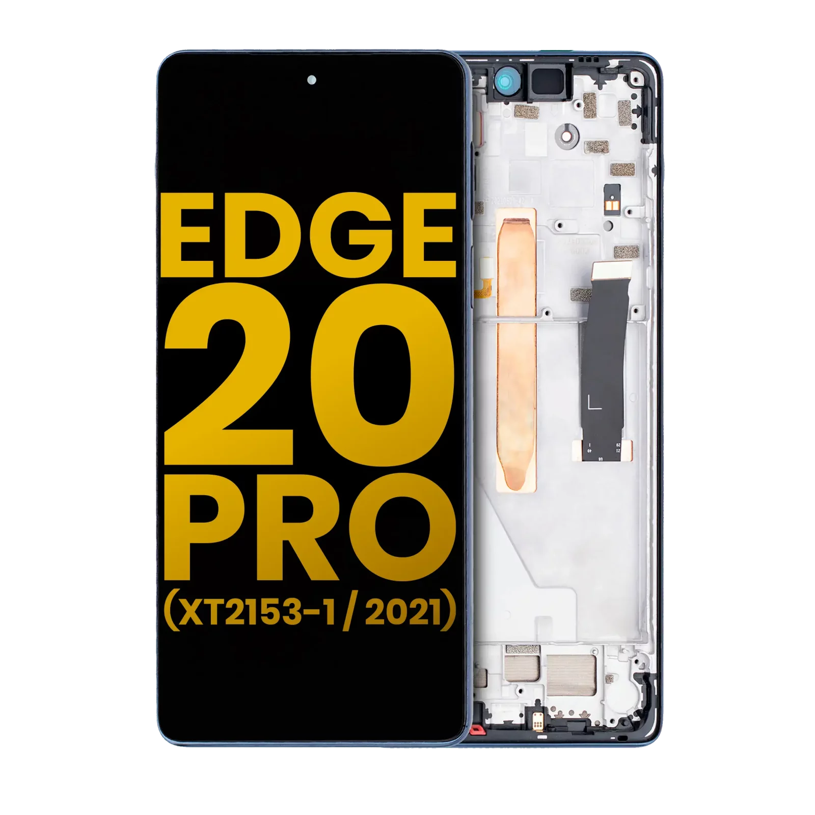 LCD Assembly With Frame For Motorola Edge 20 Pro (XT2153-1 / 2021) (Refurbished) (Midnight Blue)