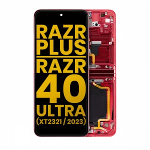 Inner OLED Assembly With Frame For Motorola Moto Razr Plus 2023 / Razr 40 Ultra (XT2321 / 2023) (Refurbished) (Viva Magenta)