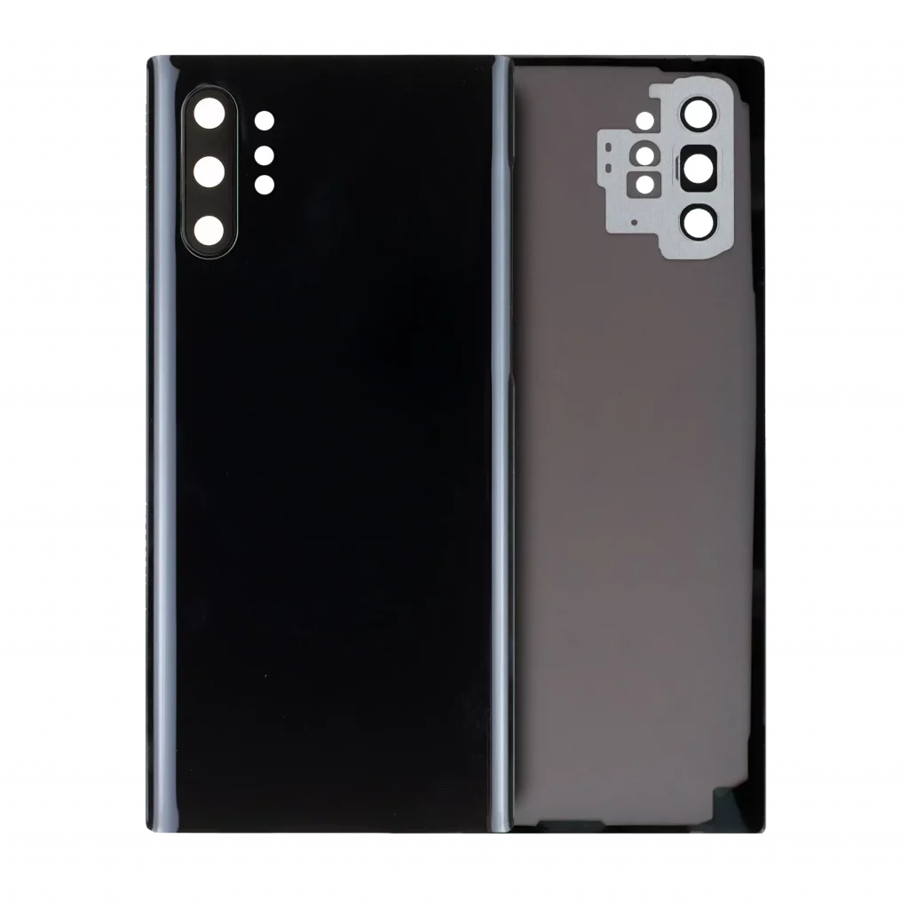 Back Cover Glass With Camera Lens For Samsung Galaxy Note 10 Plus / 5G (No Logo) (Aftermarket Plus) (Aura Black)