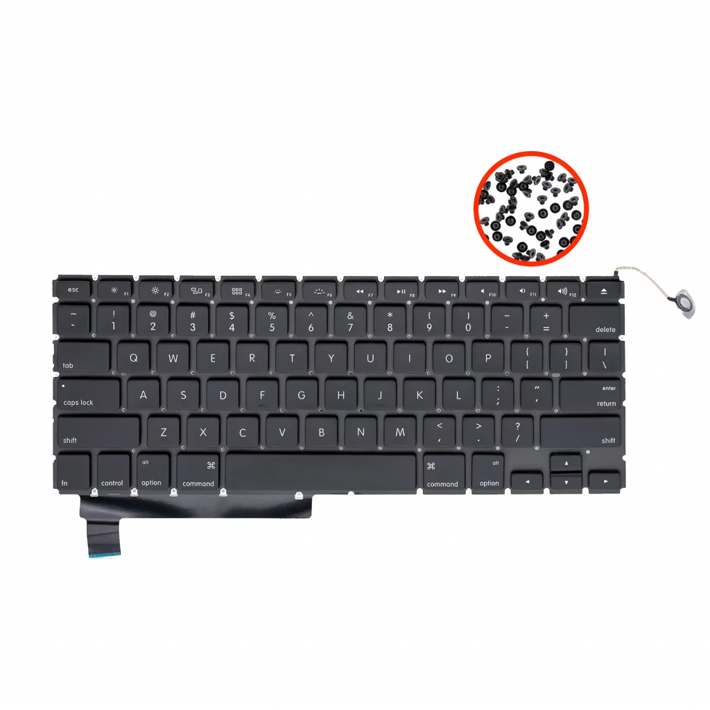 Keyboard W/ Backlight & Screws (US English) For MacBook Pro 15" A1286 (2008-2012)