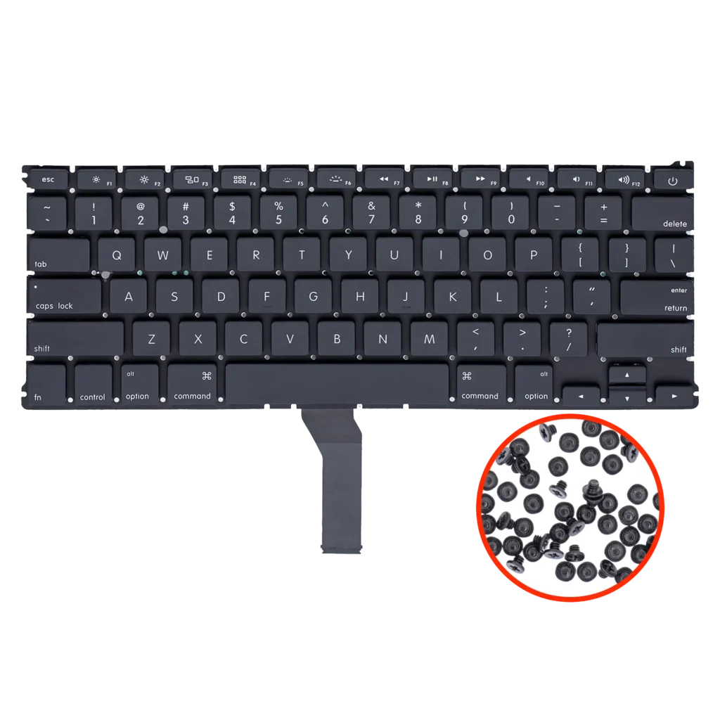 Keyboard W/ Backlight & Screws (US English) For MacBook Air 13" A1466 (2012-2017) / A1369 (2011)