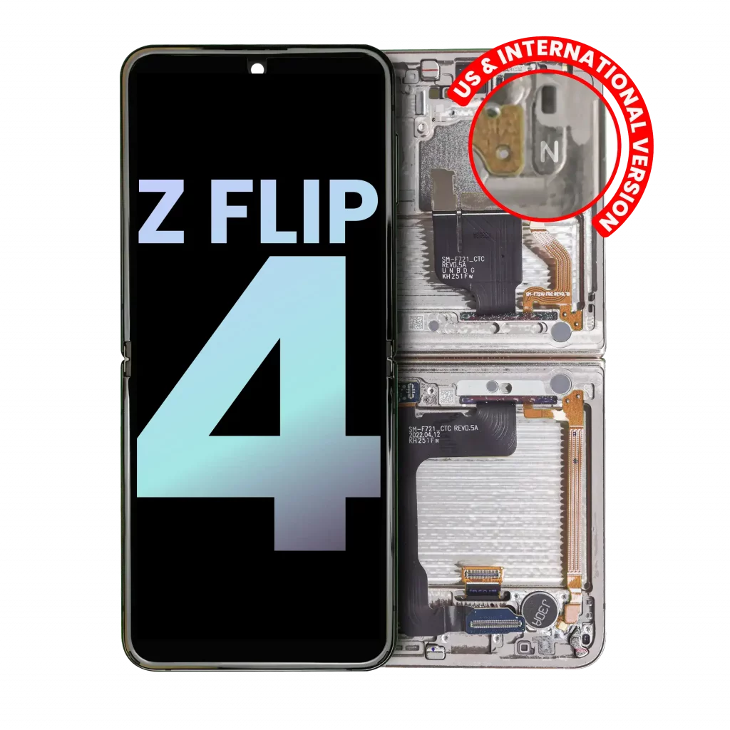 Inner OLED Assembly With Frame For Samsung Galaxy Z Flip 4 5G (US & International) (Service Pack) (White)
