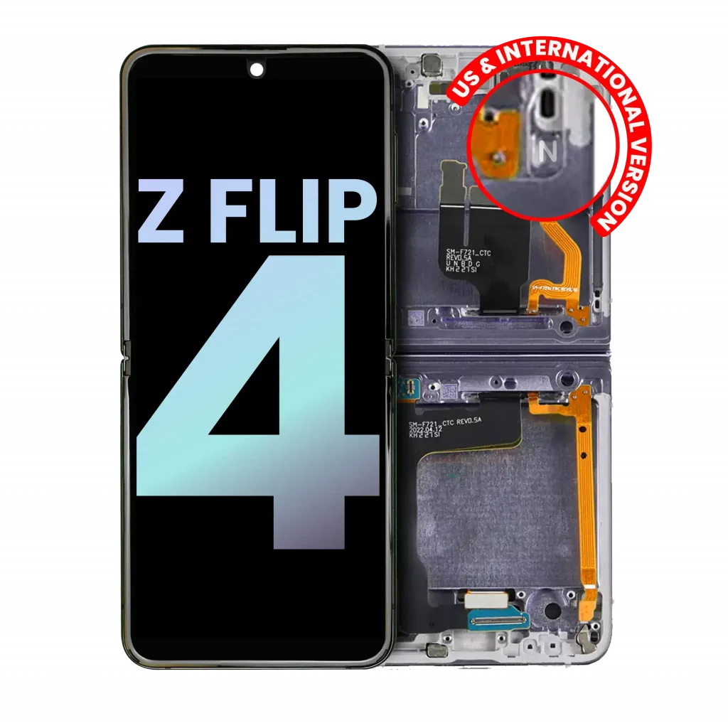 Inner OLED Assembly With Frame For Samsung Galaxy Z Flip 4 5G (US & International) (Service Pack) (Bora Purple)