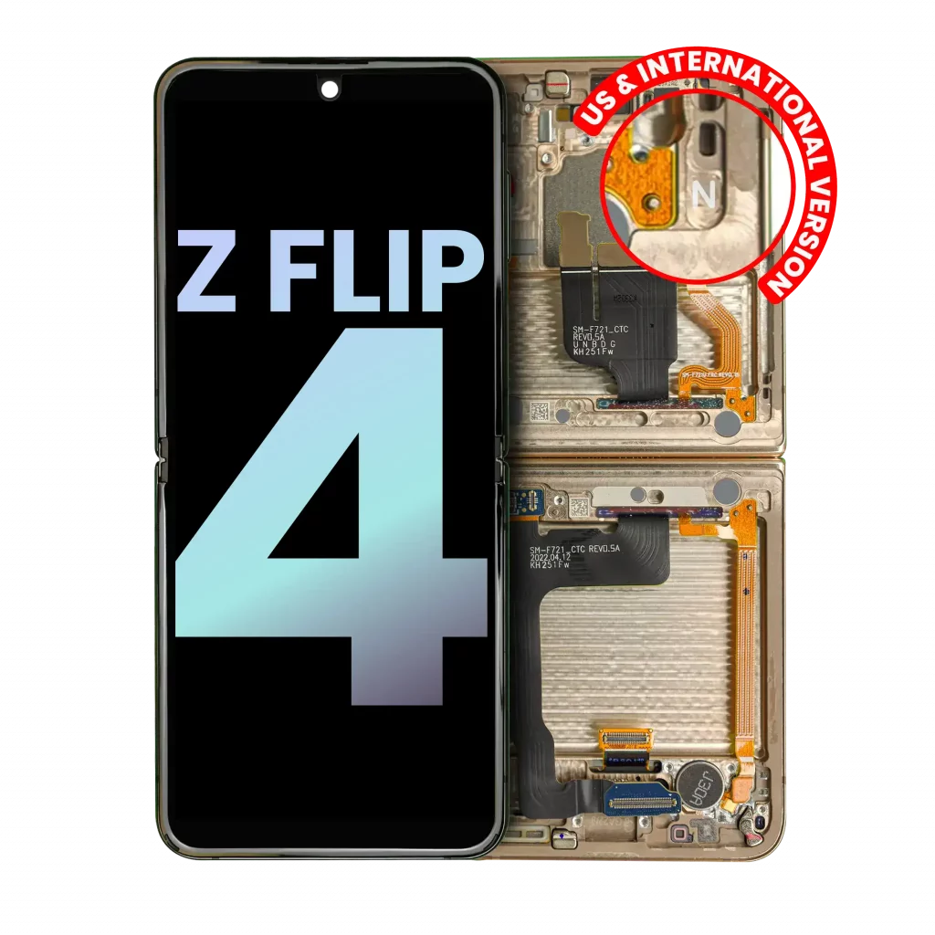 Inner OLED Assembly With Frame For Samsung Galaxy Z Flip 4 5G (US & International) (Service Pack) (Yellow)