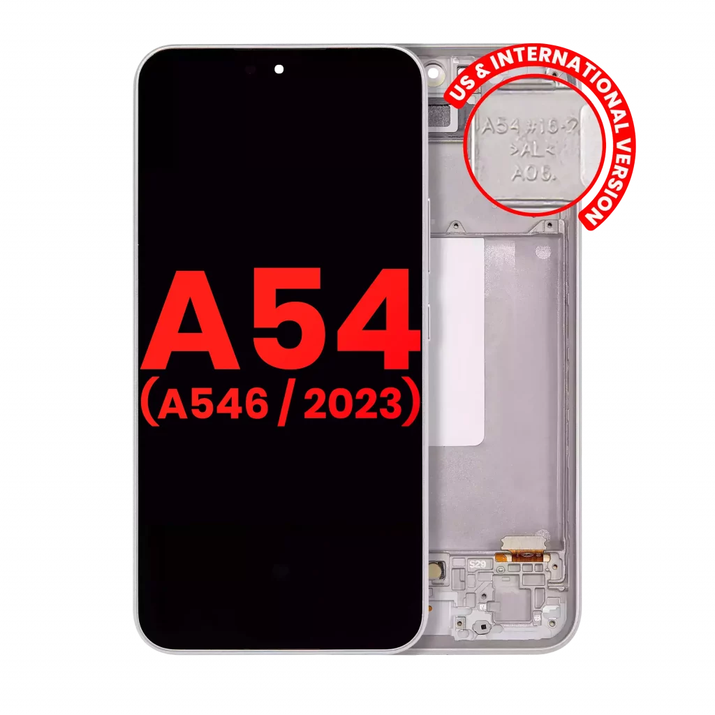 OLED Assembly With Frame For Samsung Galaxy A54 5G (A546 / 2023) (US & International Version) (Aftermarket Plus) (White)