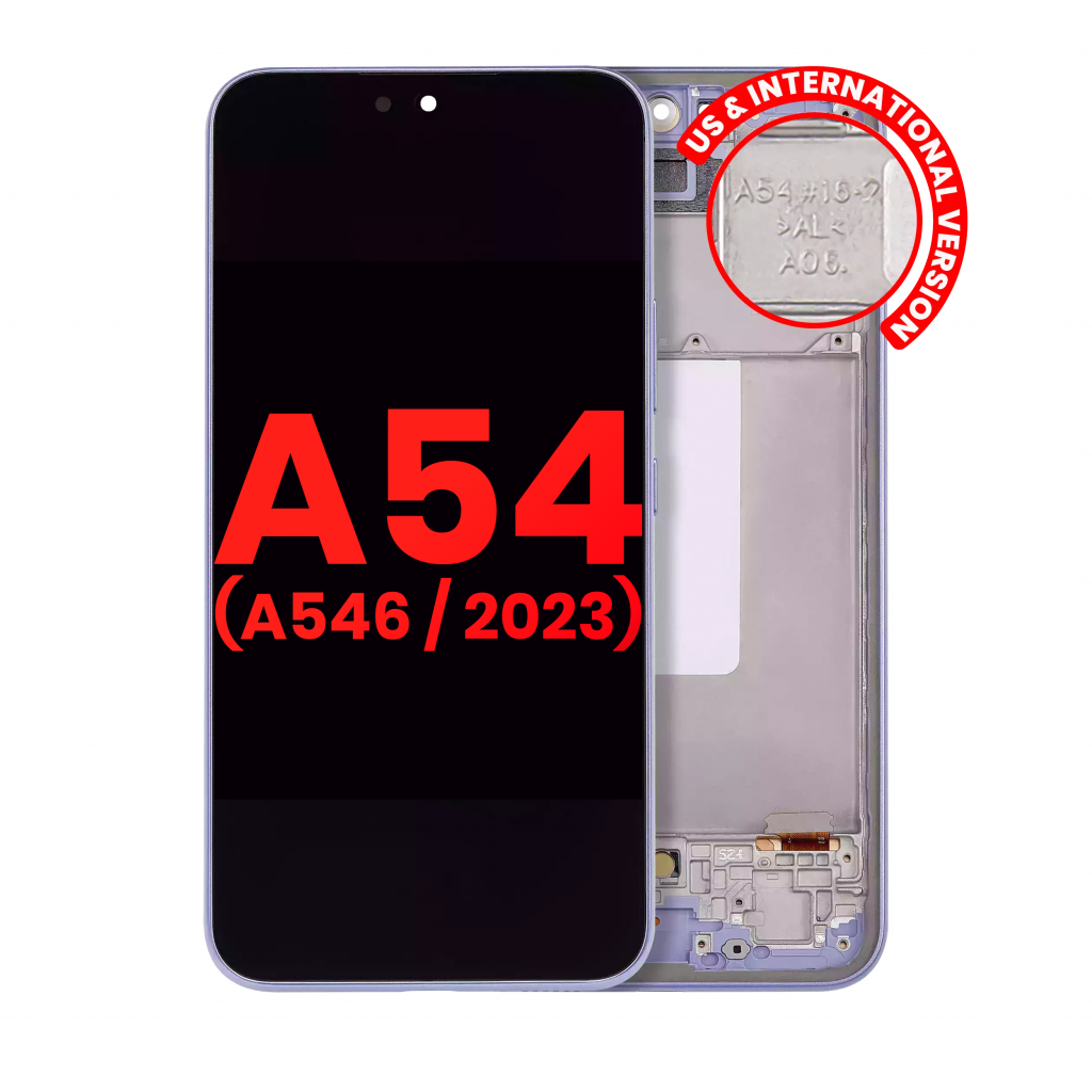 OLED Assembly With Frame For Samsung Galaxy A54 5G (A546 / 2023) (US & International Version) (Aftermarket Plus) (Violet)