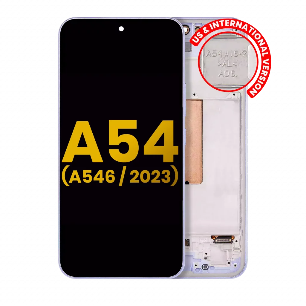 OLED Assembly With Frame For Samsung Galaxy A54 5G (A546 / 2023) (US & Internationa Versionl) (Refurbished) (Violet)