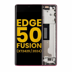 OLED Assembly With Frame For Motorola Moto Edge 50 Fusion 5G (XT2429 / 2024) (Refurbished) (Hot Pink)