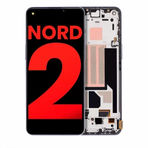 OLED Assembly With Frame For OnePlus Nord 2 5G (Aftermarket Plus) (Gray Sierra)