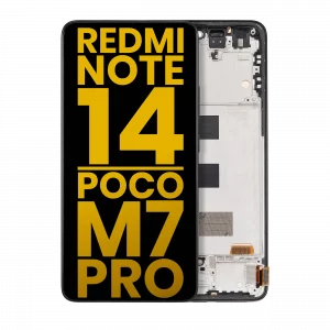 OLED Assembly With Frame For Xiaomi Redmi Note 14 5G / Poco M7 Pro 5G (Refurbished) (Midnight Black)