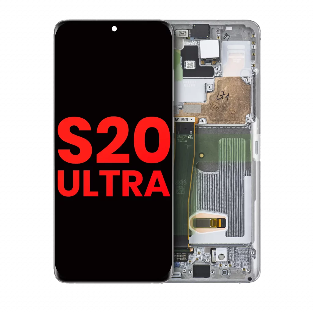 OLED Assembly With Frame For Samsung Galaxy S20 Ultra 5G (Aftermarket Plus) (Cloud White)