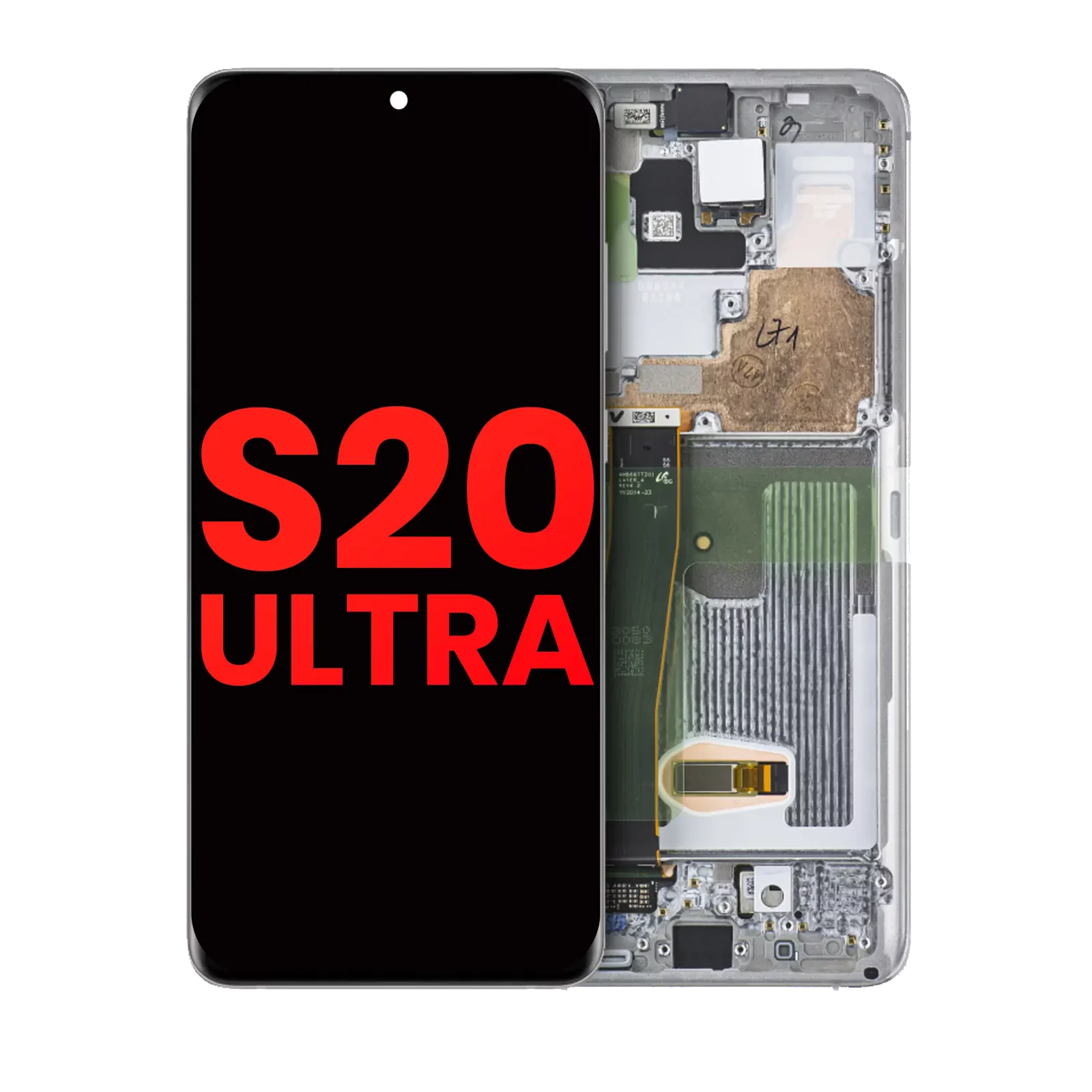 OLED Assembly With Frame For Samsung Galaxy S20 Ultra 5G (Aftermarket Plus) (Cloud White)