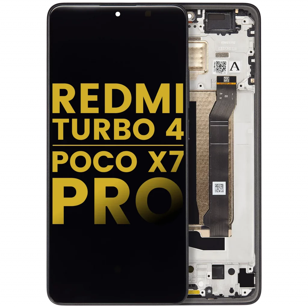 OLED Assembly With Frame For Xiaomi Redmi Turbo 4 / Xiaomi Poco X7 Pro (Refurbished) (Black)