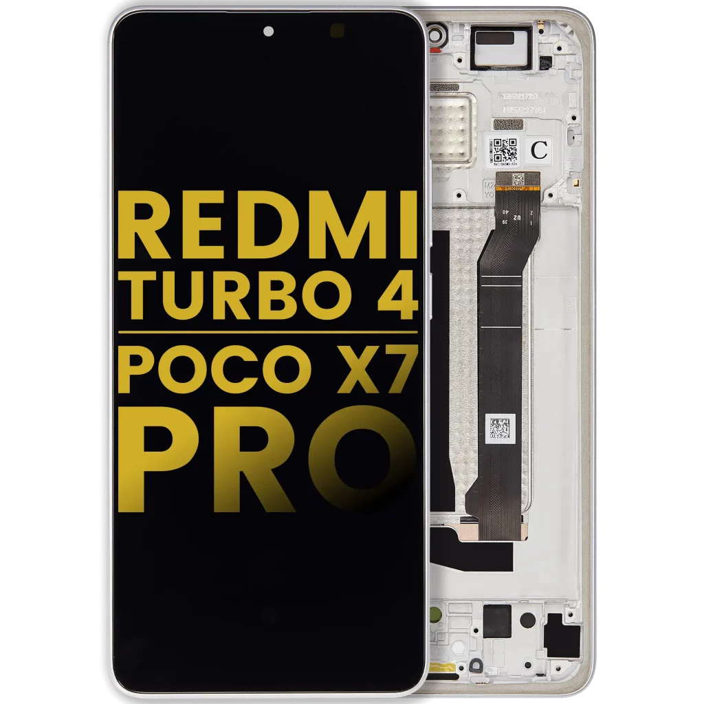 OLED Assembly With Frame For Xiaomi Redmi Turbo 4 / Xiaomi Poco X7 Pro (Refurbished) (White)