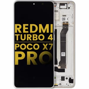 OLED Assembly With Frame For Xiaomi Redmi Turbo 4 / Xiaomi Poco X7 Pro (Refurbished) (White)