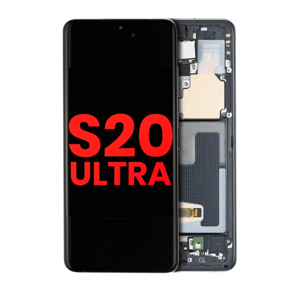 OLED Assembly With Frame For Samsung Galaxy S20 Ultra 5G (Aftermarket Plus) (Cosmic Black)