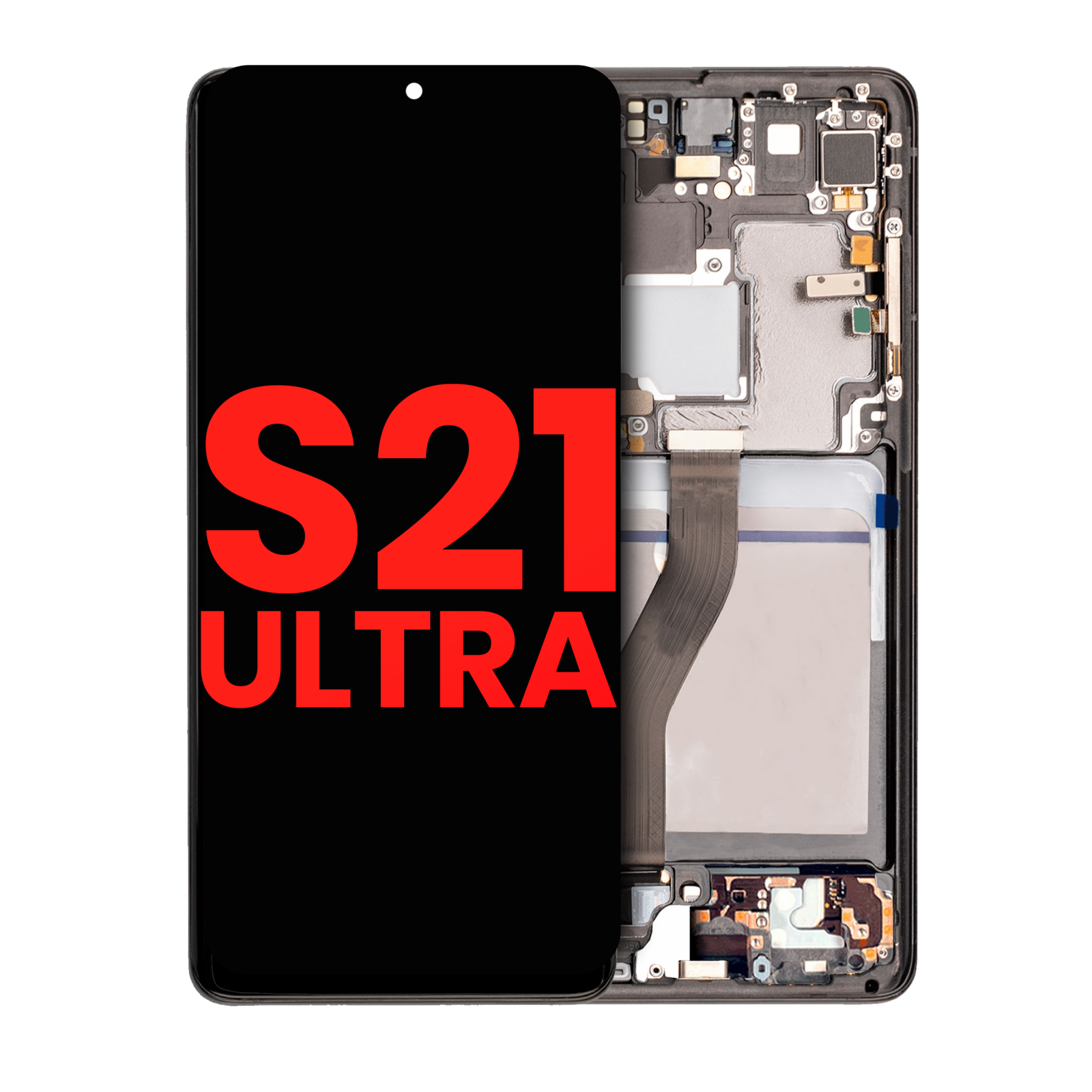 OLED Assembly With Frame For Samsung Galaxy S21 Ultra 5G (Aftermarket Plus) (Phantom Black)