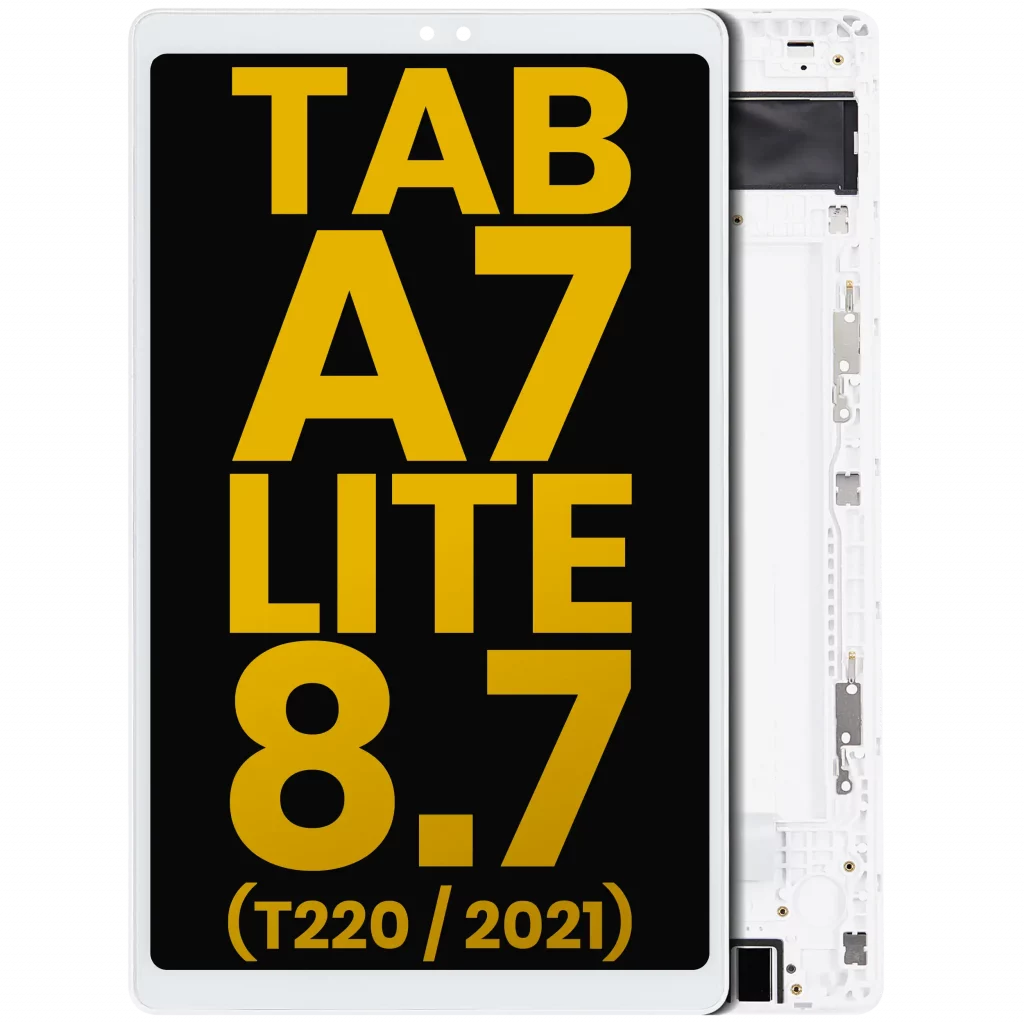 LCD Assembly With Frame For Samsung Galaxy Tab A7 Lite 8.7" (2021) (T220) (WiFi Version) (Refurbished) (White)