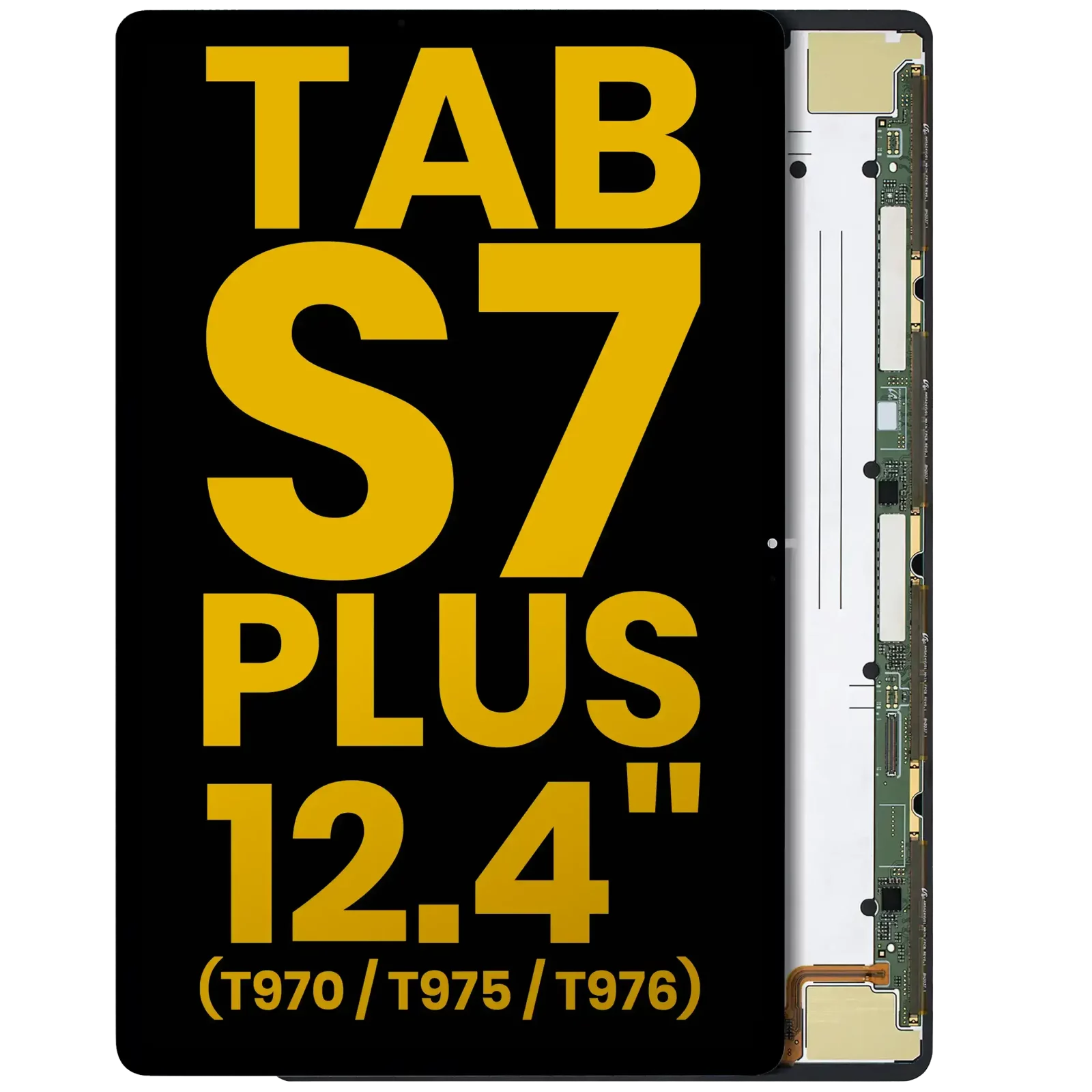 OLED Assembly Without Frame For Samsung Galaxy Tab S7 Plus 12.4" (T970 / T975 / T976) (2020) (Refurbished) (Black)