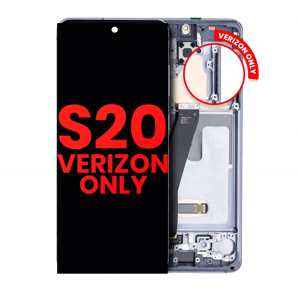OLED Assembly With Frame For Samsung Galaxy S20 5G (Verizon 5G UW Frame Only) (Aftermarket Plus) (Cosmic Gray)