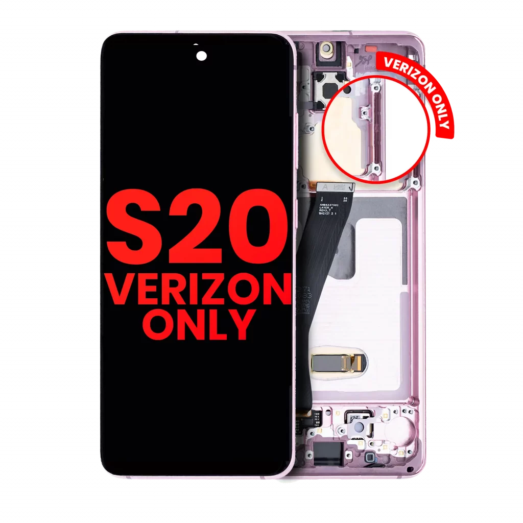 OLED Assembly With Frame For Samsung Galaxy S20 5G (Verizon 5G UW Frame Only) (Aftermarket Plus) (Cloud Pink)