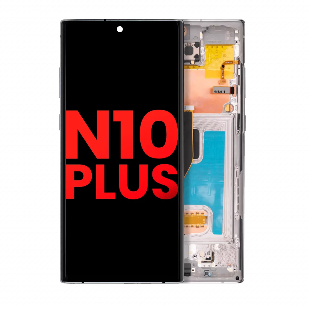 OLED Assembly With Frame For Samsung Galaxy Note 10 Plus / 5G (Aftermarket Plus) (Aura Glow / Silver)