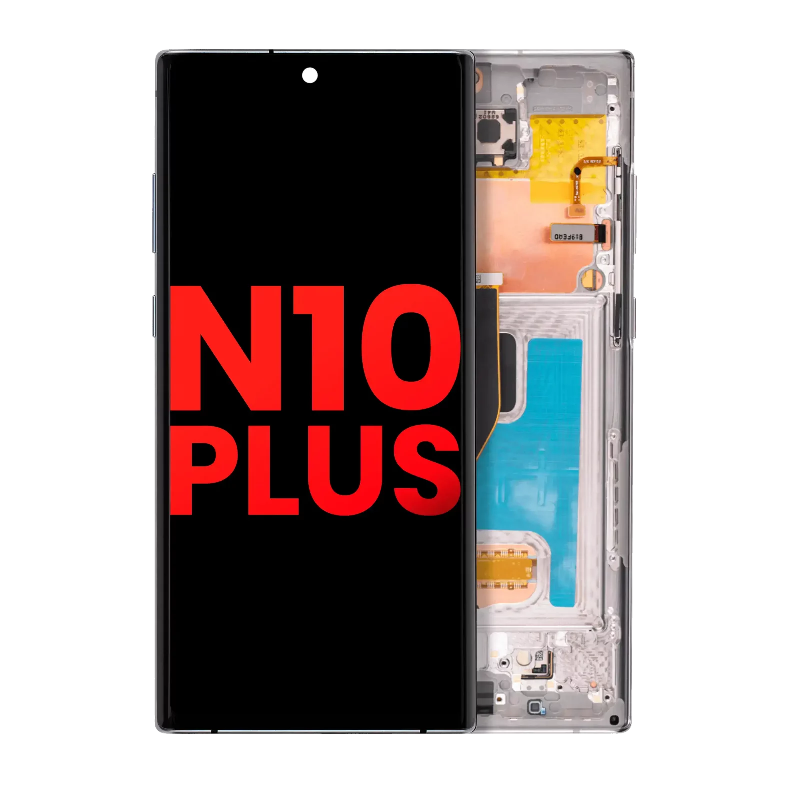 OLED Assembly With Frame For Samsung Galaxy Note 10 Plus / 5G (Aftermarket Plus) (Aura Glow / Silver)