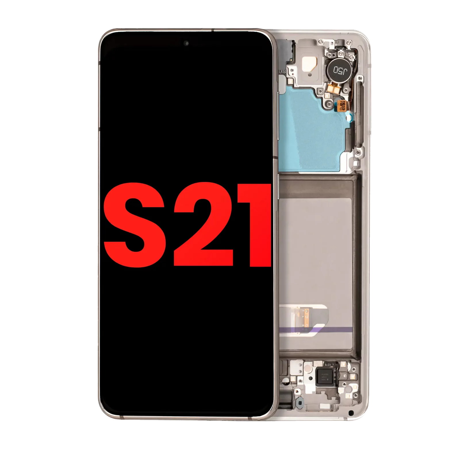 OLED Assembly With Frame For Samsung Galaxy S21 5G (Aftermarket Plus) (Phantom White)